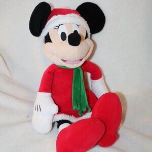 Vintage Disney Christmas Minnie Mouse plush 19"X10" Santa